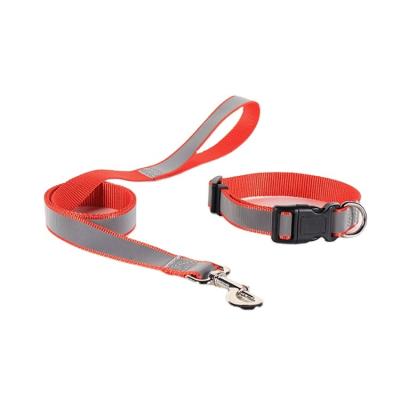 China Padded nylon material can be adjusted custom thick nylon dog collar comfortable leashes for sale