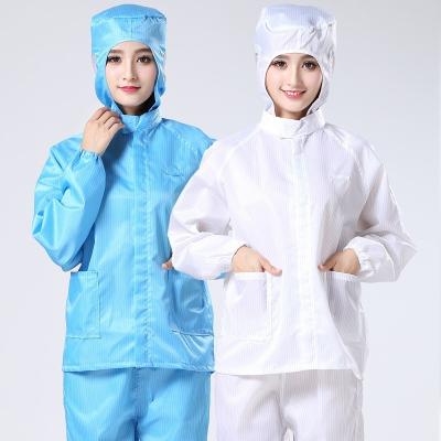 China Polyester + ESD Conductive Fiber Clothes Anti Static Different Colors Suits Jacket And Pants Suit With Hood Clean Room Usage Clothes for sale