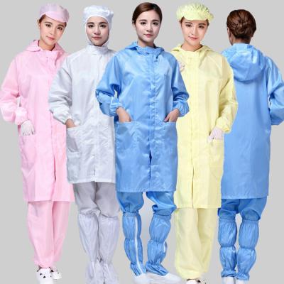 China Polyester + Fiber Factory Price ESD Conductive Shirt With Cap Colors Anti Static Shirt With Hood Clean Room ESD Clothes Shirt for sale