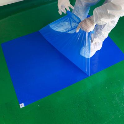 China Clean Room Sticky Mats For Cleanroom 30 Layers Disposable Sticky Mat High Viscosity Sticky Mat for sale