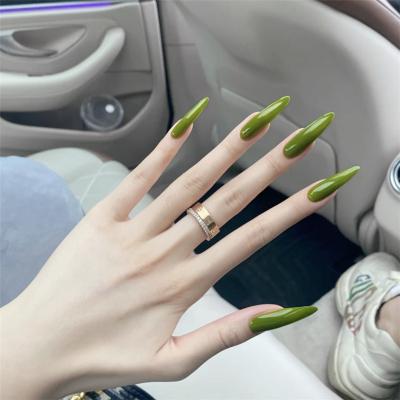 China Eco-friendly Cheap Long Press On Nail Color Full Coverage Pure Finger Nails Extra Long Press On False Nail Tips for sale