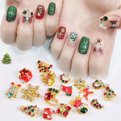 China Easy Apply Wholesale Merry Christmas Alloy Nail Decals Snow Nail Art Decoration Christmas Bells Decals for sale