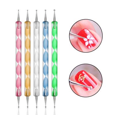 China NAIL 5 Pcs Acrylic Nail Dotting Pen Colorful Two Headed Nail Decal Pen Nail Painting Dotting Tools for sale