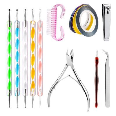 China Beauty Nail Painting Dooting Tools Professional Acrylic Nail Art Tool Set Decoration Manicure Kit for Girls Nail Decal Pen Dotting Tools for sale