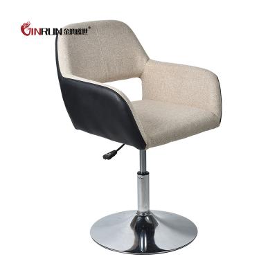 China Null Hollow Fabric Material Dining Chair With Metal Base for sale