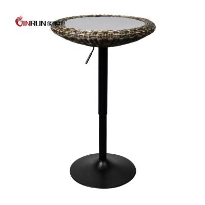 China Zero Design Modern Round Rattan And Glass Coffee Table for sale