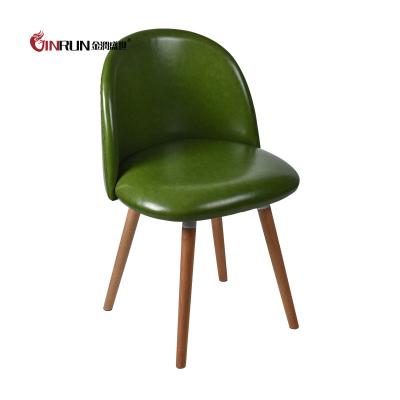 China Zero Popular PU Dining Chair With Wooden Legs for sale