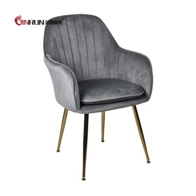 China Zero Corduroy Dining Chair With Metal Base for sale