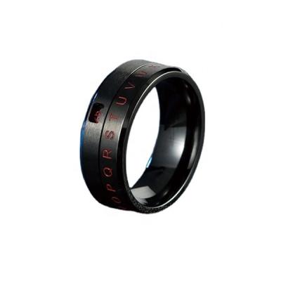 China Rotating Number Ring HS Jewelry Black Colorful Rings For Men, Wholesale Custom Fashion Stainless Steel Mens Rings for sale