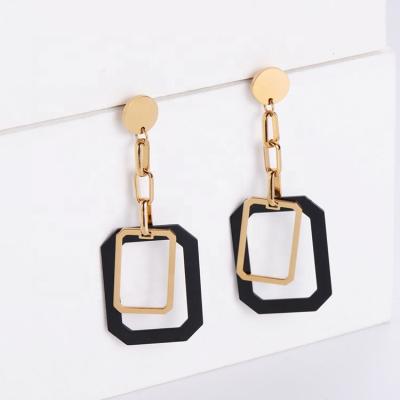 China Romantic Square Shape Jewelry HS Popular Jewelry Girl's Gift Acrylic Stud Earrings for sale