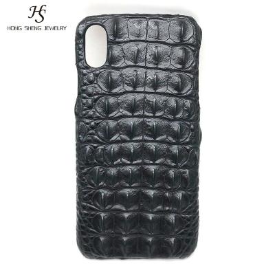 China HS-PC07 100% Genuine Leather Crocodile Genuine Leather Premium Stylish Handcrafted Crocodile Cell Phone Case For Phone for sale