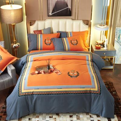 China Anti-Static Flourish OEM/Odm King Size 100% Cotton Sheet Bedding Set Juegos Sabanas De Cama Drap De Luxury Bed For Home Wholesale for sale