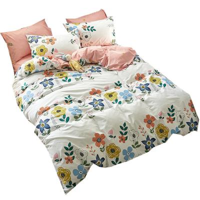 China 12868 Anti-Static 100% Cotton Bed Sheets Set Customized Print Flower Designs Bedding Sets for sale