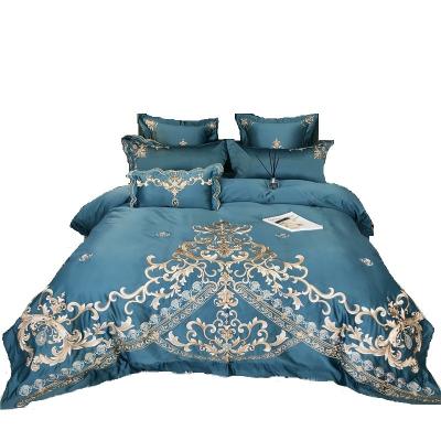 China Anti-Static Lace Top Selected Edge Satin Bedspread Jacquard Designer Supplier Sales Sheet 4 Pcs Modal Bedding Set for sale