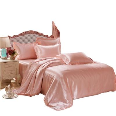 China WholeSal Luxury 100% Silk Anti-Static Soft Touch Bed Linen Duvet Cover Set Bed Sheet Bedroom Bedding Set for sale