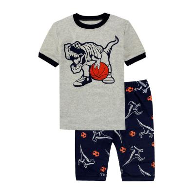 China QUICK DRY Cute Boy's Home Clothes Cartoon Cotton Short Sleeve 2pcs Pajamas Sets Sleepwear For Kids for sale