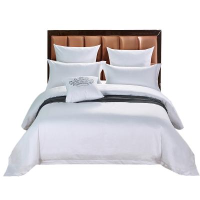 China Luxury Bed Factory Price Comfort Sheet 4 Pcs Cotton Hotel Bedding Professional Five Star 100% Linen Set Anti-Static for sale