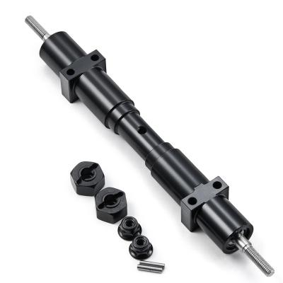 China Durable Durable OEM 133.5MM AxleBlack Unpowered Rear Metal For Tamiya 1/14 RC Crawler Tractor Trailer Rise Part for sale