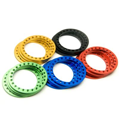 China Durable Durable 4 Pcs Wheels Ring Metal Alloy Replacement Wheel Beadlock Rings For 2.2inch Wheel Rim 1/10 RC Crawler Car D90 SCX10 for sale