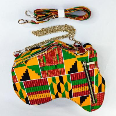 China Newest Cotton Shape Purse For Ladies Kente Pattern Print Fashionable for sale