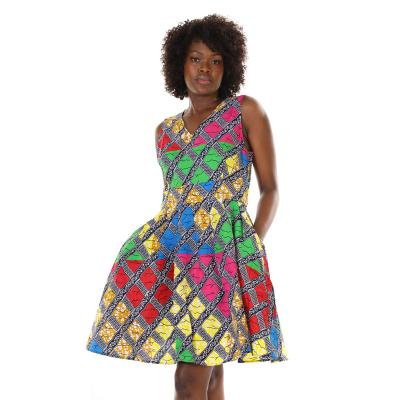 China Cotton Summer Collection Women African Top African Wax Prints Fabric Women Dresses for sale