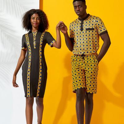 China Polyester Ankara with Black Newest Pattern Summer Style African Shirt Dresses for sale