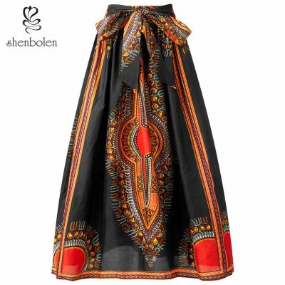 China Polyester Colorful African Ladies Ankara Elegant Loose Skirt for sale