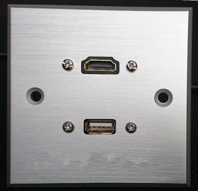 China Aluminiumlegierungs-Wand-Platte HDMI u. USBs, elektrische Wandsteckdose für Hotel/Haupt zu verkaufen