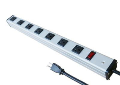 China Multi Plug 7 Way Power Outlet Bar With Surge Protection Aluminium Alloy Shell for sale