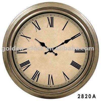 China Plastic imitated antique clock, retro wall clock for sale