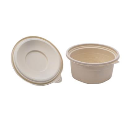 China Food Grade Disposable Degradable Plastic Round Food Container Cornstarch Salad Bowl for sale