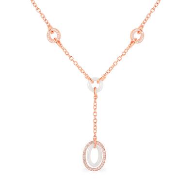 China 2021 Hot Selling CLASSIC Sweater Necklace Beautiful Chain 925 Sterling Silver Jewelry Rose Gold Plated For Ladies for sale