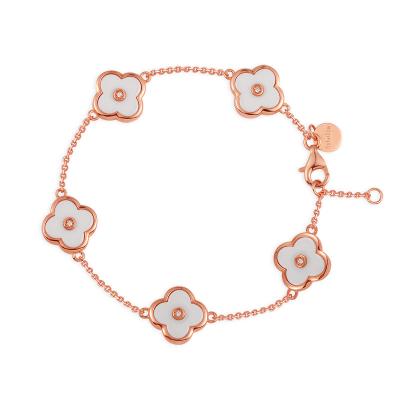 China Four Leaf Environmental Friendly Wholesale White Clover Jewelry Fashion Jewelry Ceramic Bracelet for sale