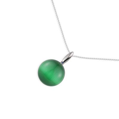 China Factory Wholesale CLASSIC 925 Jade Round Stone Pendant Green Silver For Necklaces for sale