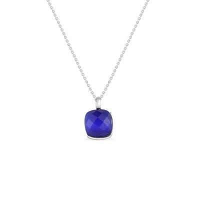 China Elegant Vintage Big Blue Cat's Eye Stone 925 Sterling Silver Jewelry Pendant For Women Factory Wholesale Price for sale