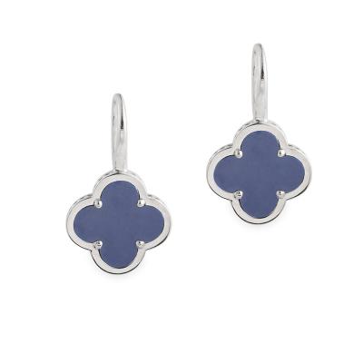 China Wholesale Fashion Clover Trendy Design Durable Feel 925 Sterling Silver Stud Earrings for sale