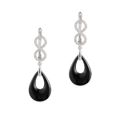 China Wholesale Classic Durable Design 925 Sterling Sliver And Waterdrop Ceramic Jewelry Earring for sale