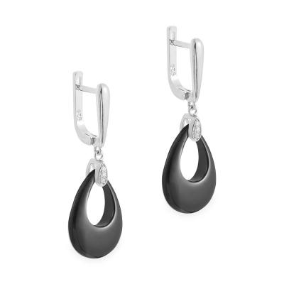 China Trendy 925 Sterling Silver Durable Water Drop Ceramic Jewelry Earring for sale