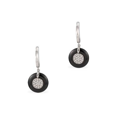 China 2021 New Factory Wholesale Casual/Sporty Black Ceramic Earrings 925 Sterling Silver Drop Earring For Ladies Casual/Sporty Style for sale