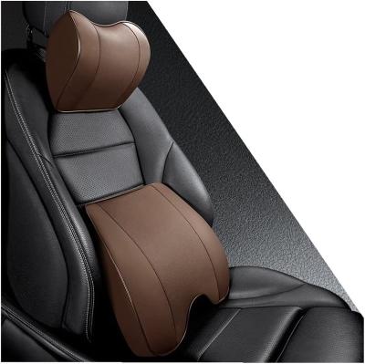 China Business PU Leather Lumbar Pillow / Luxury Memory Foam - Car Mid / Lower Back Support Pillow - Suitable for Car Seats, Office Chairs, Recliners, for sale