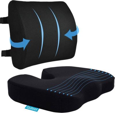 China Business/Lumbar Support Pillow Luxury Cushion for Office Chair, Car, Wheelchair Memory Foam Office Chair Cushion for Sciatica for sale