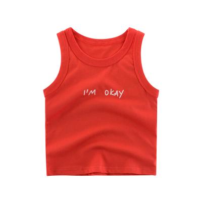 China 2021 New Design Summer Kids Sleeveless Vest Cotton Breathable Breathable Kids Invest Shirt for sale