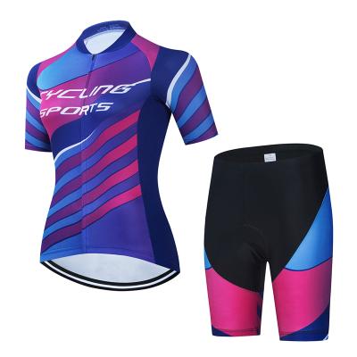 China Breathable New Fashion Colorful Women Cycling Wear Set Jerset Bike Cycle Cycling Clothing Wear for sale