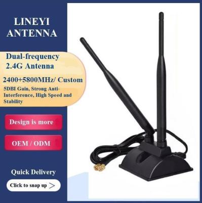 China De dubbele Antenne van WiFi van de Frequentie2.4g 5dbi Hoge Aanwinst, 5,8 Ghz Wifi Antenne Te koop