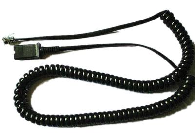 China 4-pin plug and connector TPU flexible Coiled phone cord with spiral cable telephone cords for sale