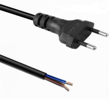 China Brazil Electrical Power Cable 2 Pin INMETRO Approval with BY2-10 Plug With Cable End Tinned for sale