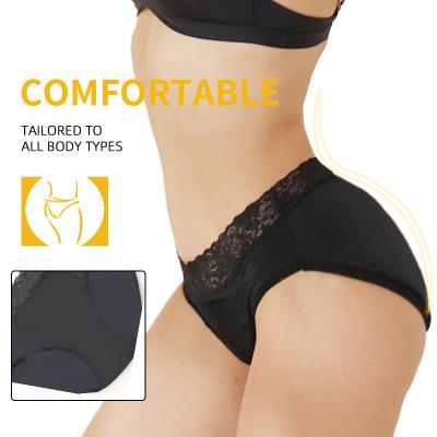 China Wholesale Breathable Period Panties For Women Mid-Waist Cavity Lace Up All Tampin Leakproof Periodic Free Four-Layer Vacation Menstrual Pants for sale