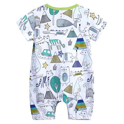 China 2020 Summer Baby Wefans 100% Cotton Clothes Rompers Cartoon Printed Short Sleeve Breathable Girls Overalls for sale