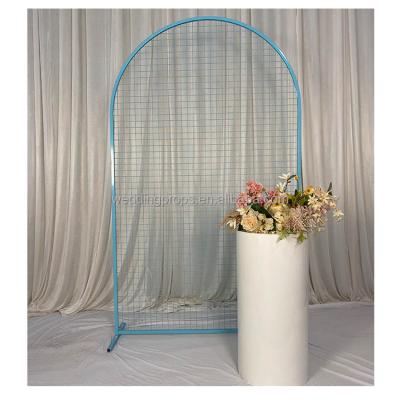 China Backdrop Stand Wedding Decoration Rectangle Arch Metal Mesh Backdrop for sale