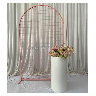 China Elegant Metal Mesh Wedding Backdrop Backdrop Stand Rectangle Arch for sale